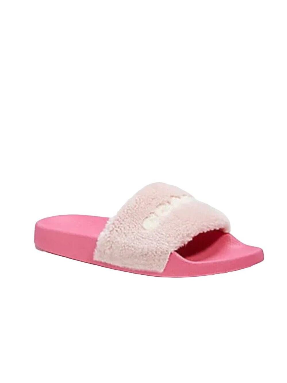 COACH PINK ULI SPORT SLIDE FAUX FUR SIZE 10 - Picture 2 of 4